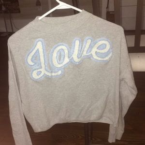 H&M cropped LOVE sweater